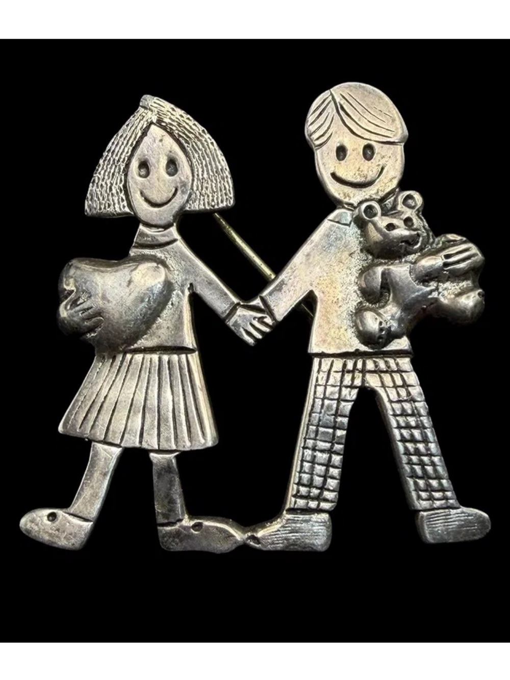Mexican sterling silver "Save the Children" brooch by EFS
